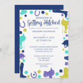 ヒッチングおもしろい馬術ブライダルシャワー 招待状 (正面/裏面)