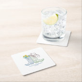 ヒッチングバチェロレッテロデオ女性のカーボーイ スクエアペーパーコースター (インサイチュ)