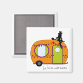 ヒッチ付きウィッチハロウィーントレーラーrvカンパー マグネット (正面/裏面)