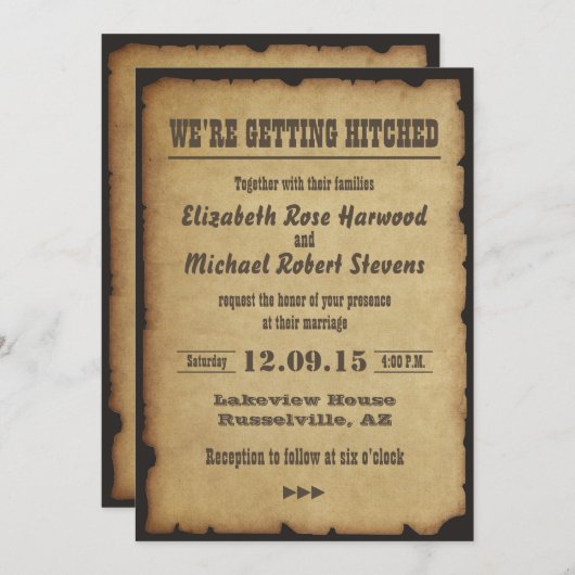 ヒッチ結婚式招待状 招待状 (正面/裏面)