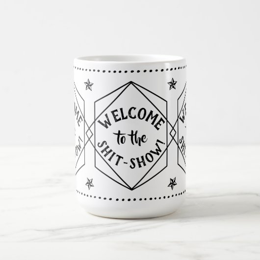 *ヒットショーへようこそ |皮肉おもしろい コーヒーマグカップ (中央)