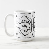 *ヒットショーへようこそ |皮肉おもしろい コーヒーマグカップ (左)