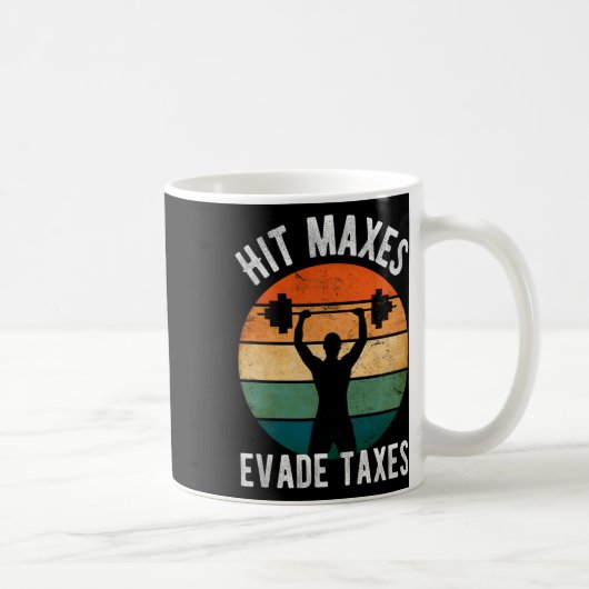 ヒットマックスウィリータックスジおもしろいムフィットネスレトロ作業 コーヒーマグカップ (右)