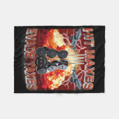 ヒットマックスウィリータックスジムおもしろいボディビルリフト フリースブランケット (正面(横))