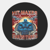 ヒットマックスウィリータックスジムおもしろいボディビルリフト ラウンドシール (正面)