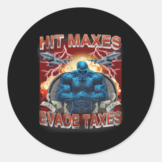 ヒットマックスウィリータックスジムおもしろいボディビルリフト ラウンドシール (正面)