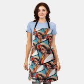 ヒット写真追加フォトパーソナライズ2カスタムエプロン エプロン (着用した状態)