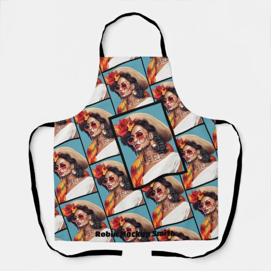 ヒット写真追加フォトパーソナライズ2カスタムエプロン エプロン (正面)