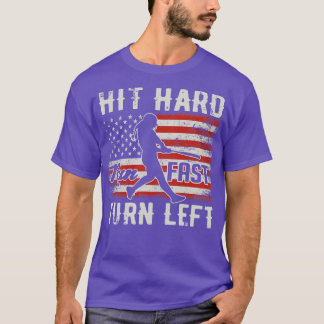ヒット懸命走ファーストターンUSA離れフラグSOFTBALL 遊 HIT Tシャツ