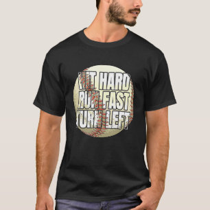 ヒット懸命走早回転離れ野球ファンと遊は Tシャツ