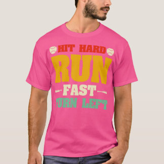 ヒット走懸命ファーストターン離れ野球 Tシャツ