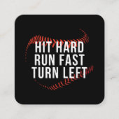 ヒット走懸命早回転離れ野球おもしろい選手 スクエア名刺 (正面)
