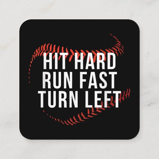 ヒット走懸命早回転離れ野球おもしろい選手 スクエア名刺 (裏面)