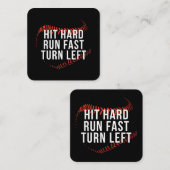 ヒット走懸命早回転離れ野球おもしろい選手 スクエア名刺 (正面/裏面)