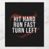 ヒット走懸命早回転離れ野球おもしろい選手 ワインラベル (シングルラベル)