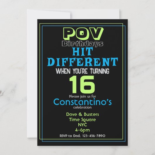 ヒット違う誕生日招待状 招待状 (正面)