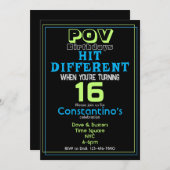 ヒット違う誕生日招待状 招待状 (正面/裏面)