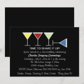 ヒット・ザ・フロア バースデー インビテーション (ブラック) (正面/裏面)