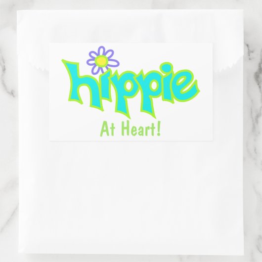 ヒッパイアットハートターコイズアーカスタムト 長方形シール (バッグ)