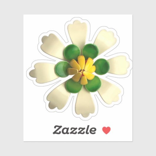 ヒッパイエキゾチック白デイジー結婚花 シール (シート)