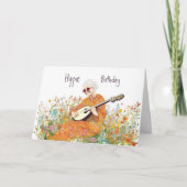 ヒッパイガール60sレトロフラワーパワー – おもしろい誕生日 カード (正面)