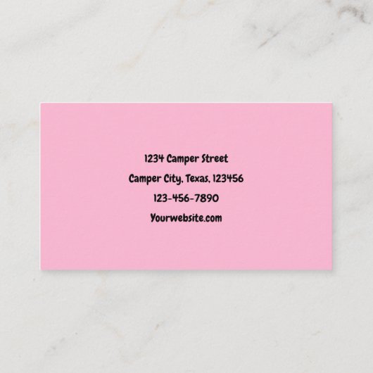 ヒッパイキャンパーピンクグリーングランピング 名刺 (裏面)