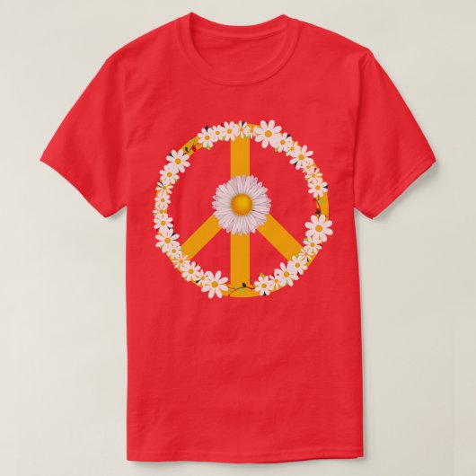 ヒッパイギフトデイジーピースサイン Tシャツ (デザイン正面)