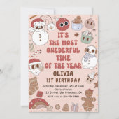 ヒッパイクリスマスサンタオンダーフルファースト誕生日 招待状 (正面)