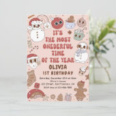 ヒッパイクリスマスサンタオンダーフルファースト誕生日 招待状 (スタンド正面)