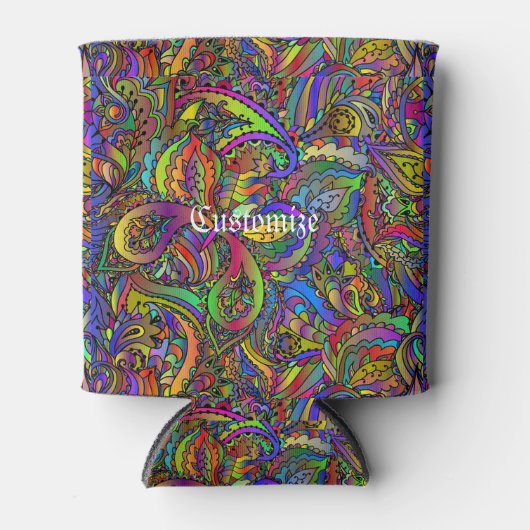 ヒッパイグルービーサイケデリックデザインサンダー_コーブ 缶クーラー (正面)