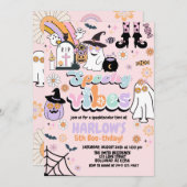 ヒッパイグルーヴィヴ不気味ビーブハロウィーン誕生日 招待状 (正面/裏面)