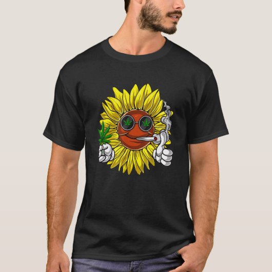 ヒッパイサンフラワーストナー喫煙雑草 Tシャツ (正面)