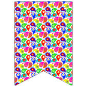 ヒッパイデイズピースサインとフラワーズボホスタイル バンティングフラッグ (第2の旗)