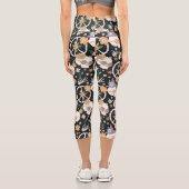 ヒッパイハロウィーンスカルと花のパターン カプリレギンス (裏面)
