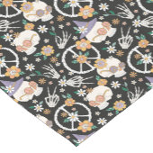 ヒッパイハロウィーンスカルと花のパターン ショートテーブルランナー (コーナー)