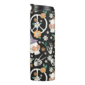 ヒッパイハロウィーンスカルと花のパターン タンブラー (回転右)