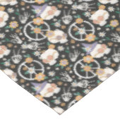 ヒッパイハロウィーンスカルと花のパターン テーブルクロス (アングル)