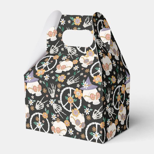 ヒッパイハロウィーンスカルと花のパターン フェイバーボックス (正面サイド)