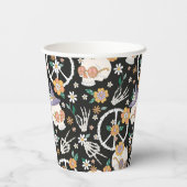 ヒッパイハロウィーンスカルと花のパターン 紙コップ (裏面)