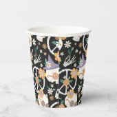 ヒッパイハロウィーンスカルと花のパターン 紙コップ (右)