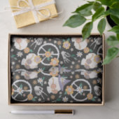 ヒッパイハロウィーンスカルと花のパターン 薄葉紙 (ギフト)