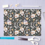 ヒッパイハロウィーンスカルと花のパターン 薄葉紙 (クラフト)