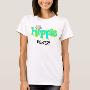 ヒッパイパワーグラフィックターコイズアクアワードアート Tシャツ