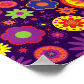 ヒッパイパープルレインボーフラワー ポスター (角)