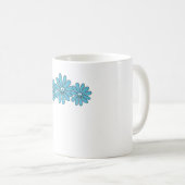 ヒッパイピースサインフラワーアクア コーヒーマグカップ (正面右)