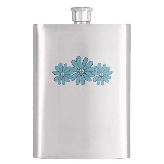 ヒッパイピースサインフラワーアクア フラスク (正面)