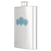 ヒッパイピースサインフラワーアクア フラスク (左)