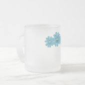 ヒッパイピースサインフラワーアクア フロストグラスマグカップ (正面左)
