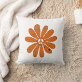 ヒッパイピースサインフラワーオレンジルッ動揺してク クッション (ブランケット)