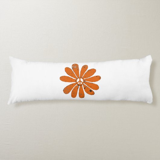 ヒッパイピースサインフラワーオレンジルッ動揺してク ボディピロー (正面)